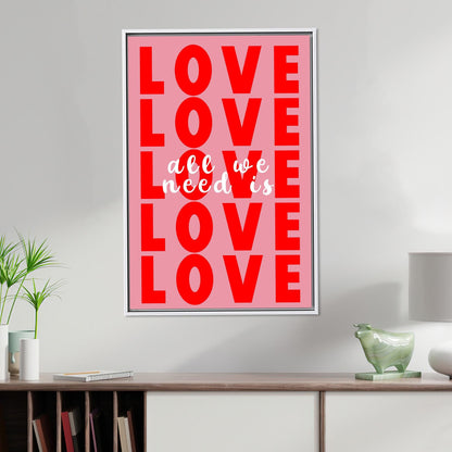 Modern Love Canvas Art, Valentines Day Gift, Couple Gift Idea, Printed Artwork