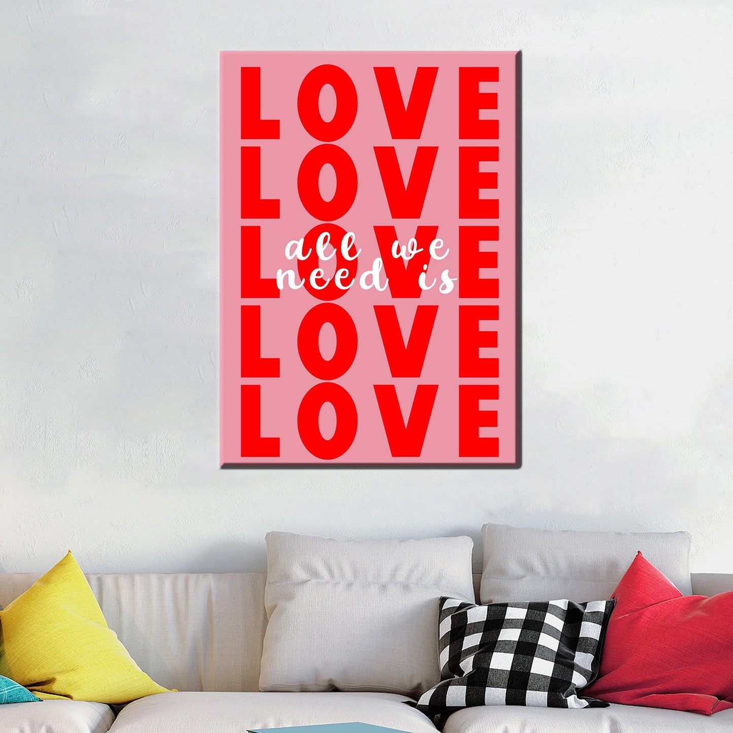Modern Love Canvas Art, Valentines Day Gift, Couple Gift Idea, Printed Artwork