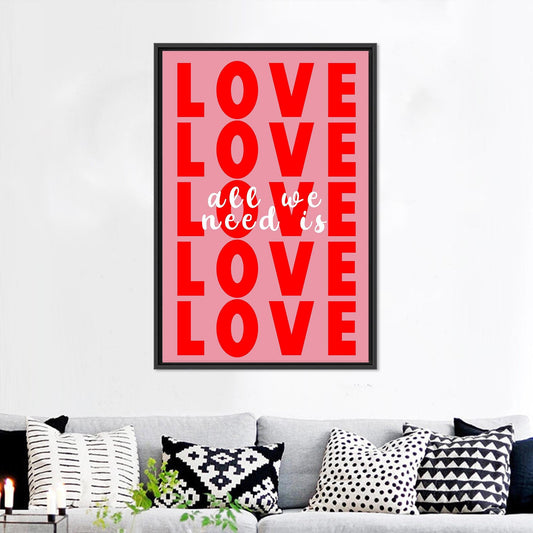 Modern Love Canvas Art, Valentines Day Gift, Couple Gift Idea, Printed Artwork