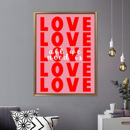Modern Love Canvas Art, Valentines Day Gift, Couple Gift Idea, Printed Artwork