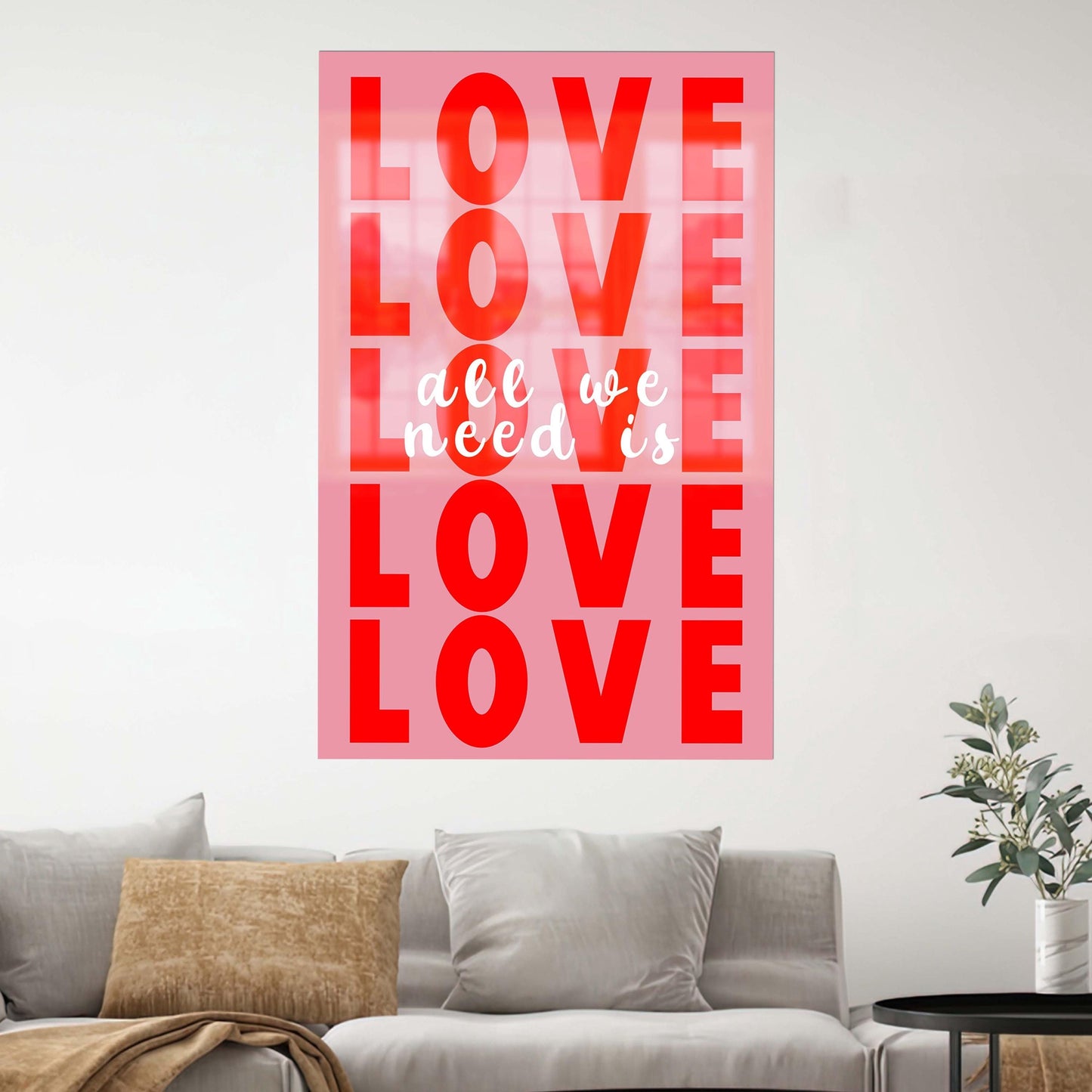 Modern Love Canvas Art, Valentines Day Gift, Couple Gift Idea, Printed Artwork