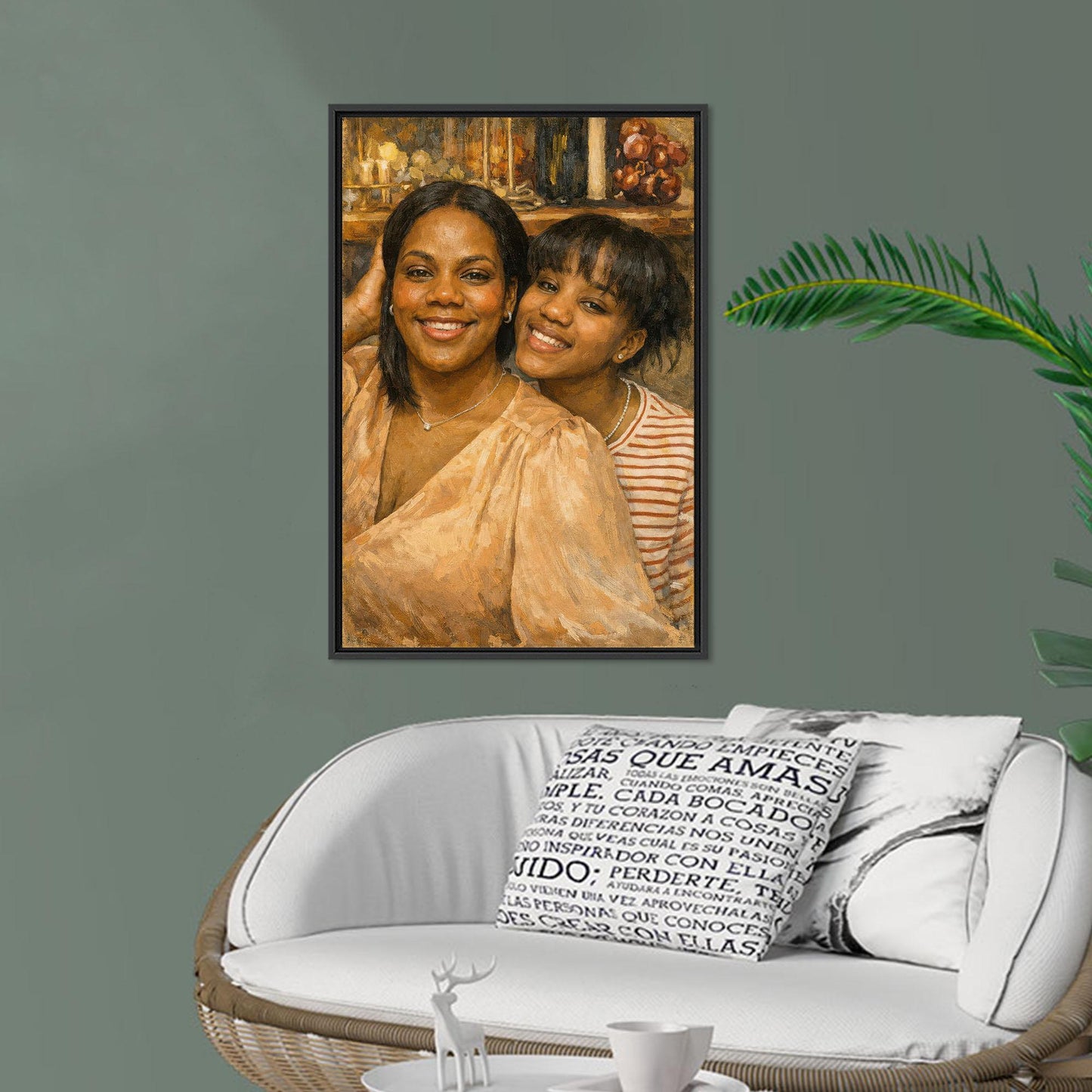 Mother Portrait Photo Painting Mom Canvas Print