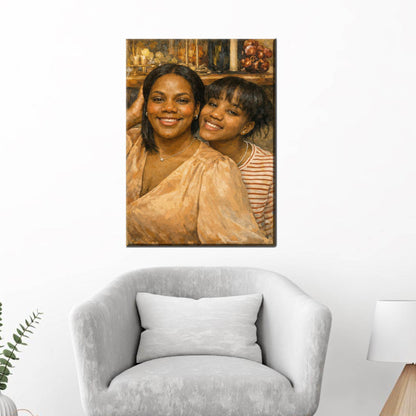 Mother Portrait Photo Painting Mom Canvas Print