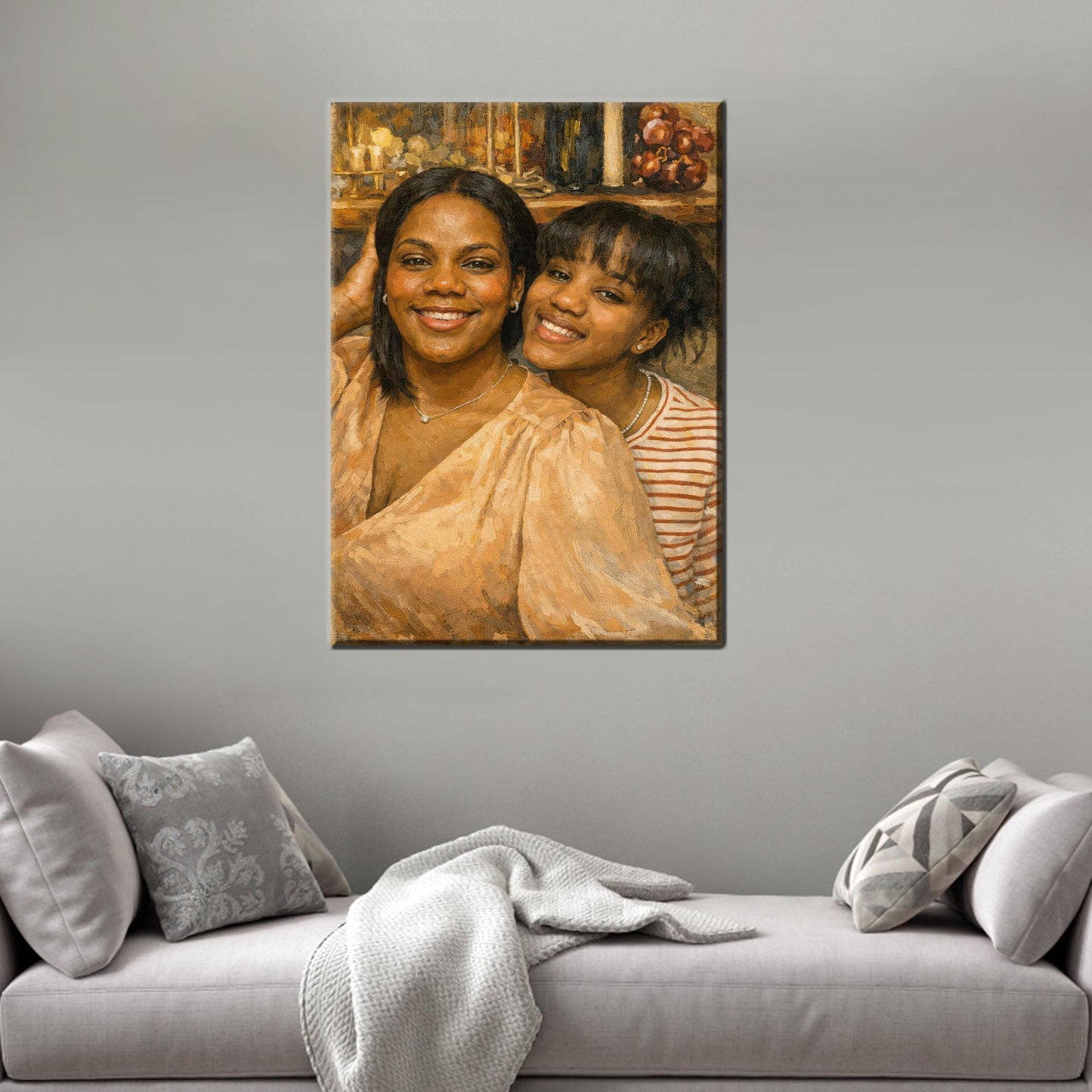 Mother Portrait Photo Painting Mom Canvas Print