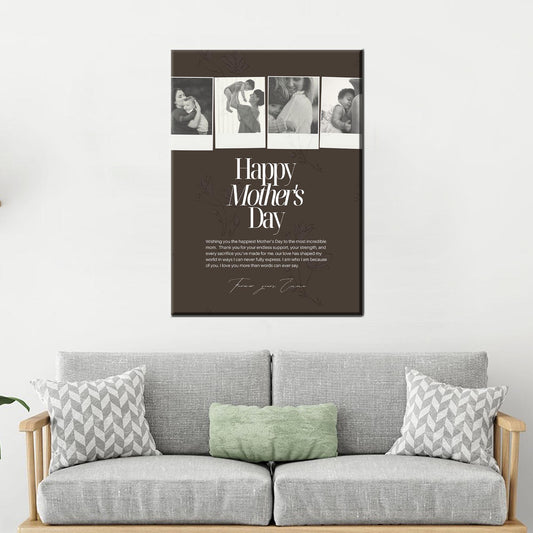 Personalized Photo Collage Canvas: Custom Photo Gift for Mom, Mother's Day Gift, Family Picture