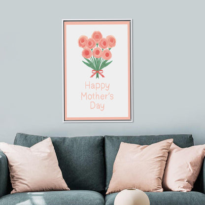 Pink Floral Mom Flower Photo Canvas Print