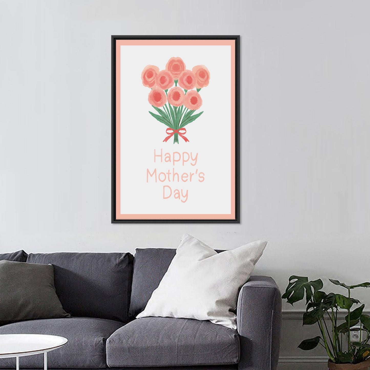 Pink Floral Mom Flower Photo Canvas Print