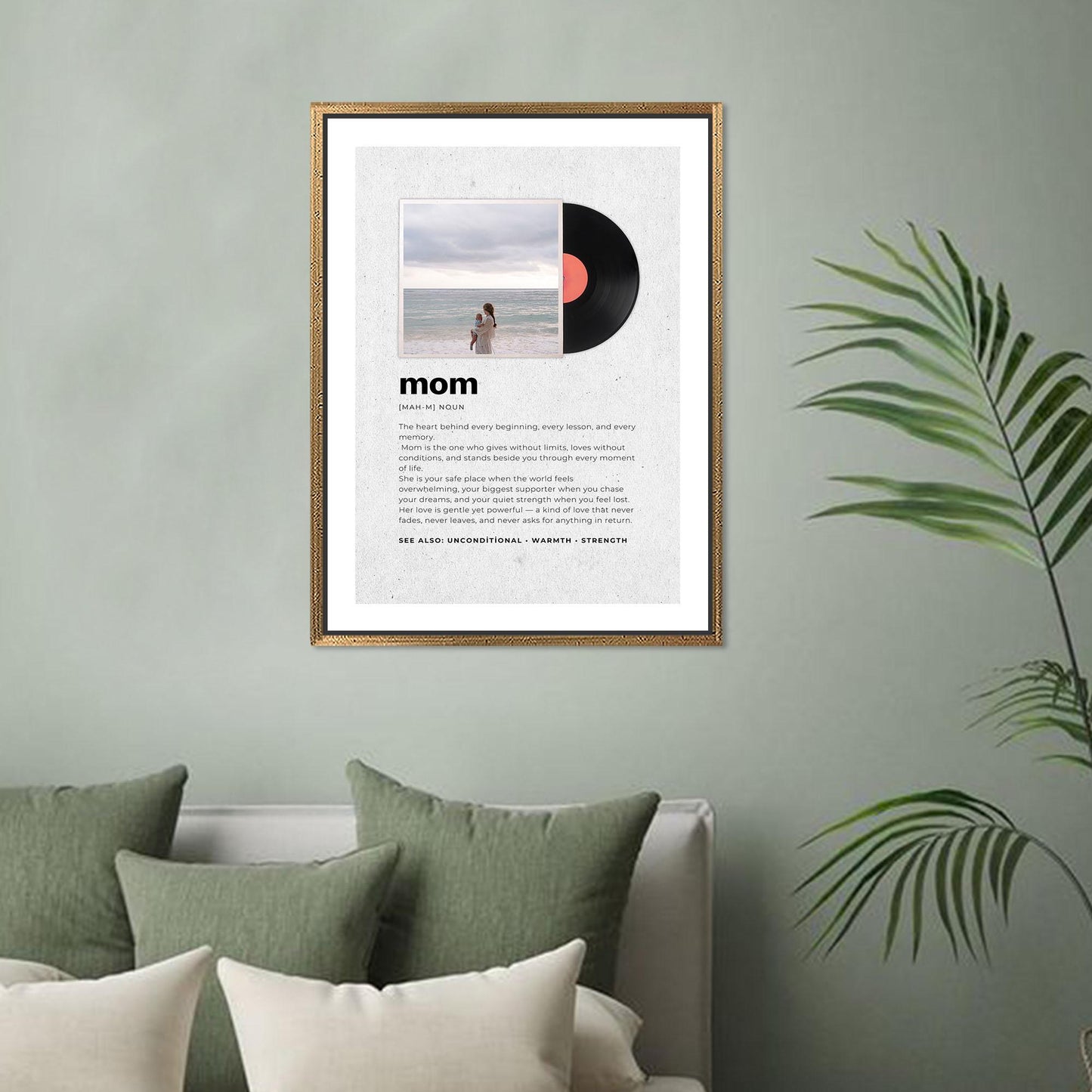 Custom Mom Definition Canvas: Personalized Photo Gift for Mother's Day, Family Memory Print