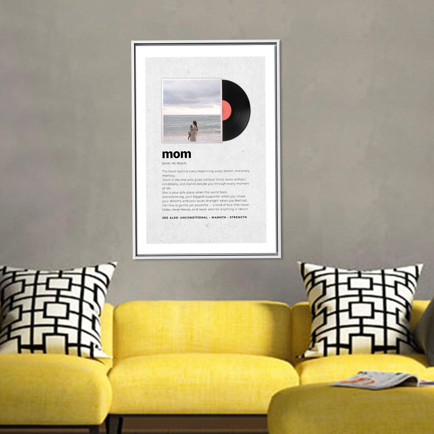 Custom Mom Definition Canvas: Personalized Photo Gift for Mother's Day, Family Memory Print