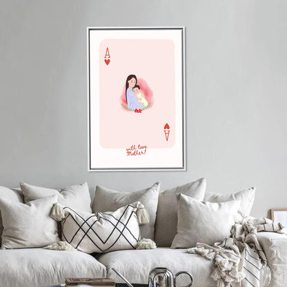 Queen Card Mom Poster Canvas Print, Unique Gift for Mom, Mothers Day Wall Art