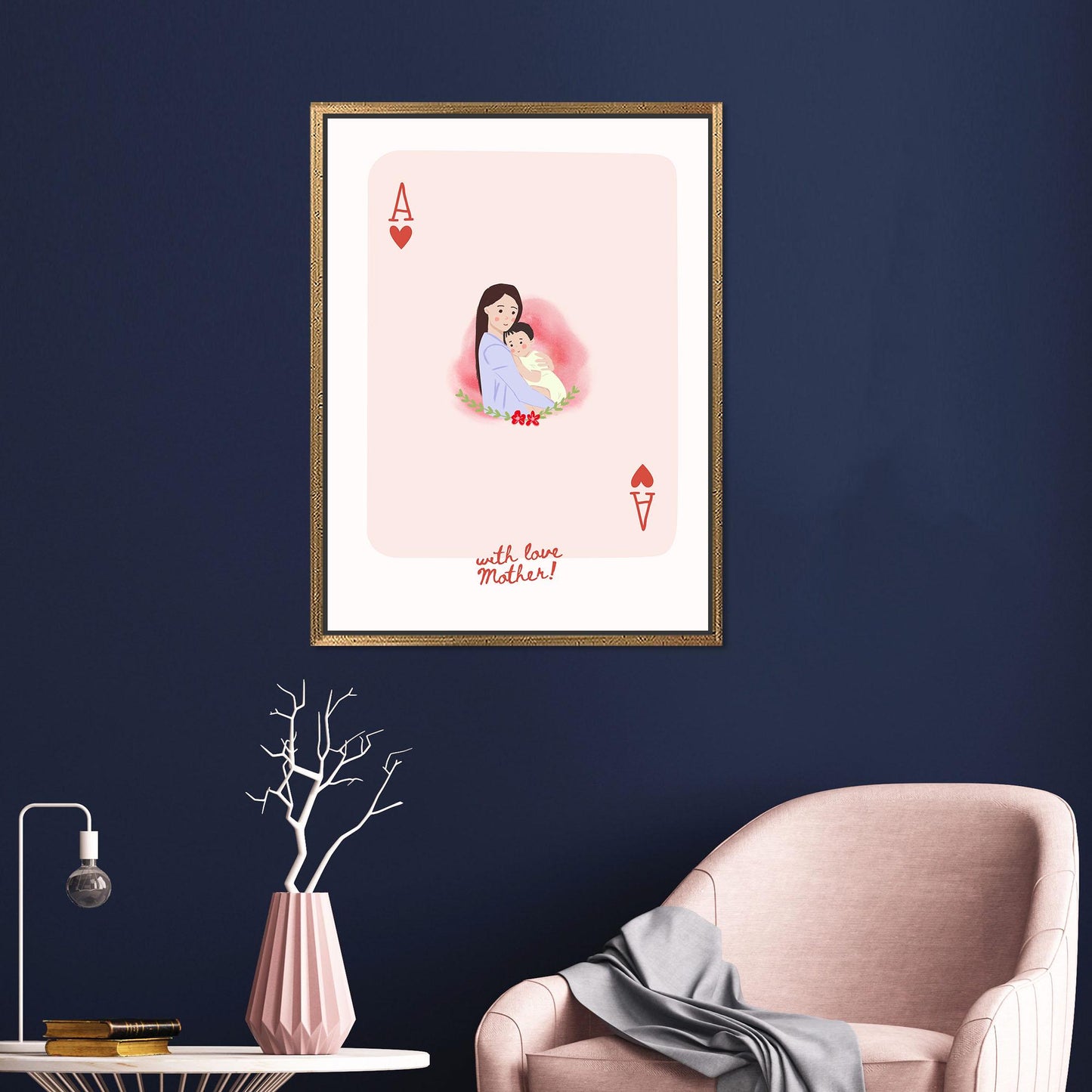 Queen Card Mom Poster Canvas Print, Unique Gift for Mom, Mothers Day Wall Art