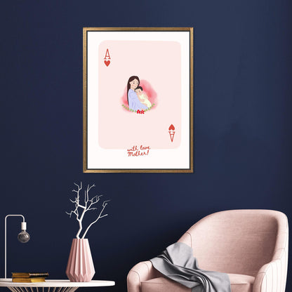 Queen Card Mom Poster Canvas Print, Unique Gift for Mom, Mothers Day Wall Art