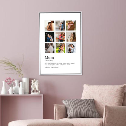Custom Photo Collage Canvas: Personalized Family Memory Print, Perfect Gift for Mom