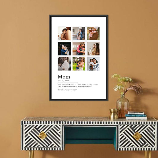 Custom Photo Collage Canvas: Personalized Family Memory Print, Perfect Gift for Mom