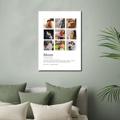 Custom Photo Collage Canvas: Personalized Family Memory Print, Perfect Gift for Mom