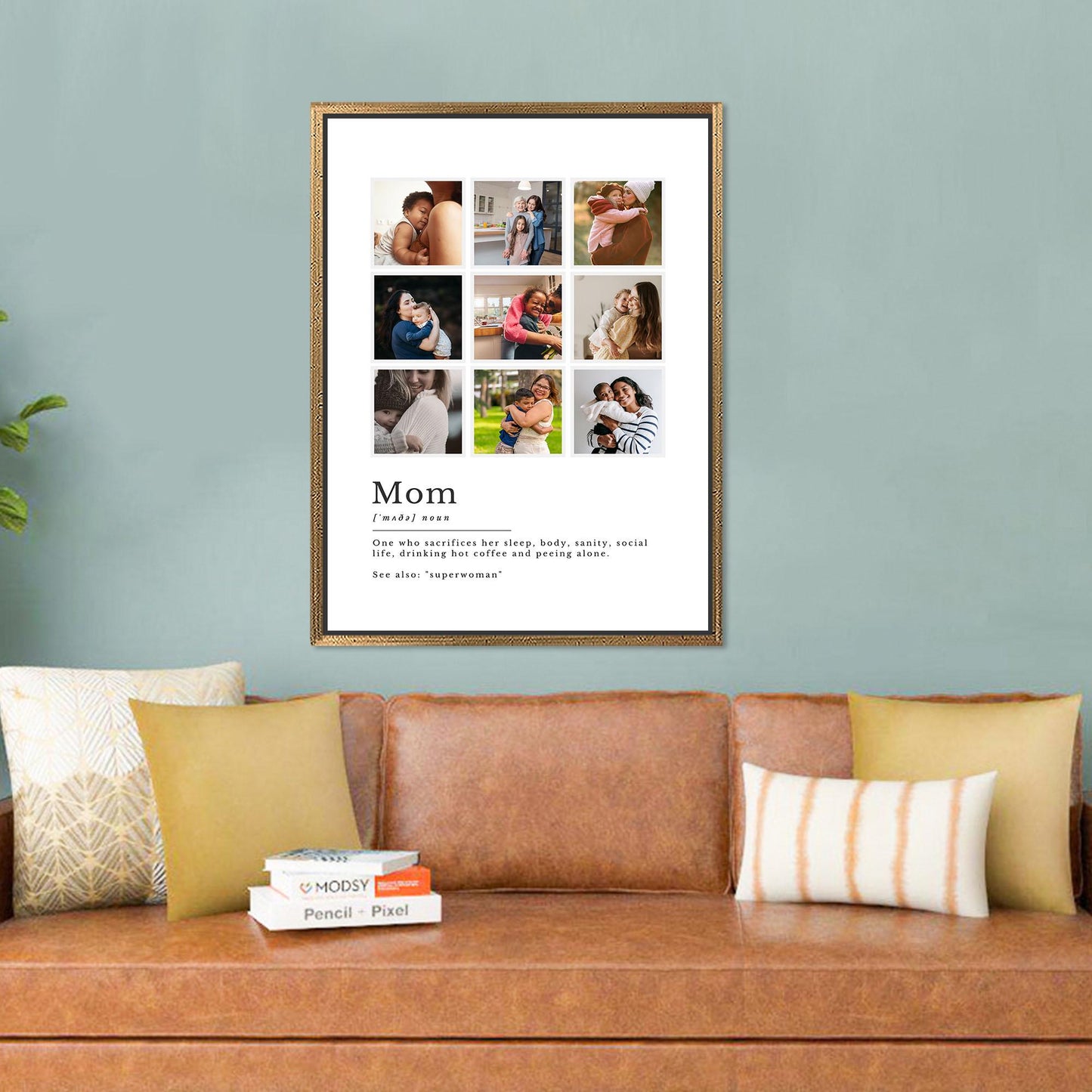 Custom Photo Collage Canvas: Personalized Family Memory Print, Perfect Gift for Mom