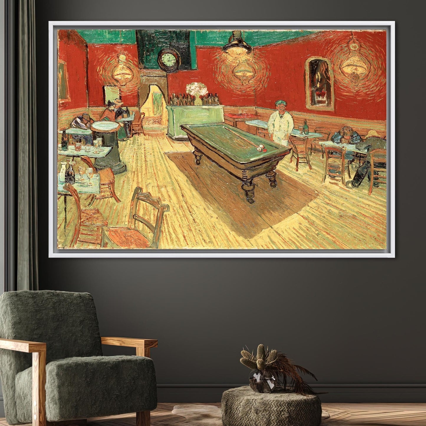 Van Gogh Night Cafe Billiards Canvas Print
