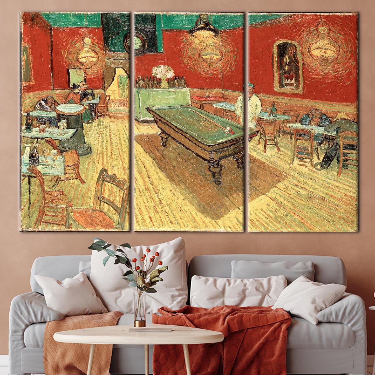 Van Gogh Night Cafe Billiards Canvas Print