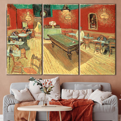 Van Gogh Night Cafe Billiards Canvas Print