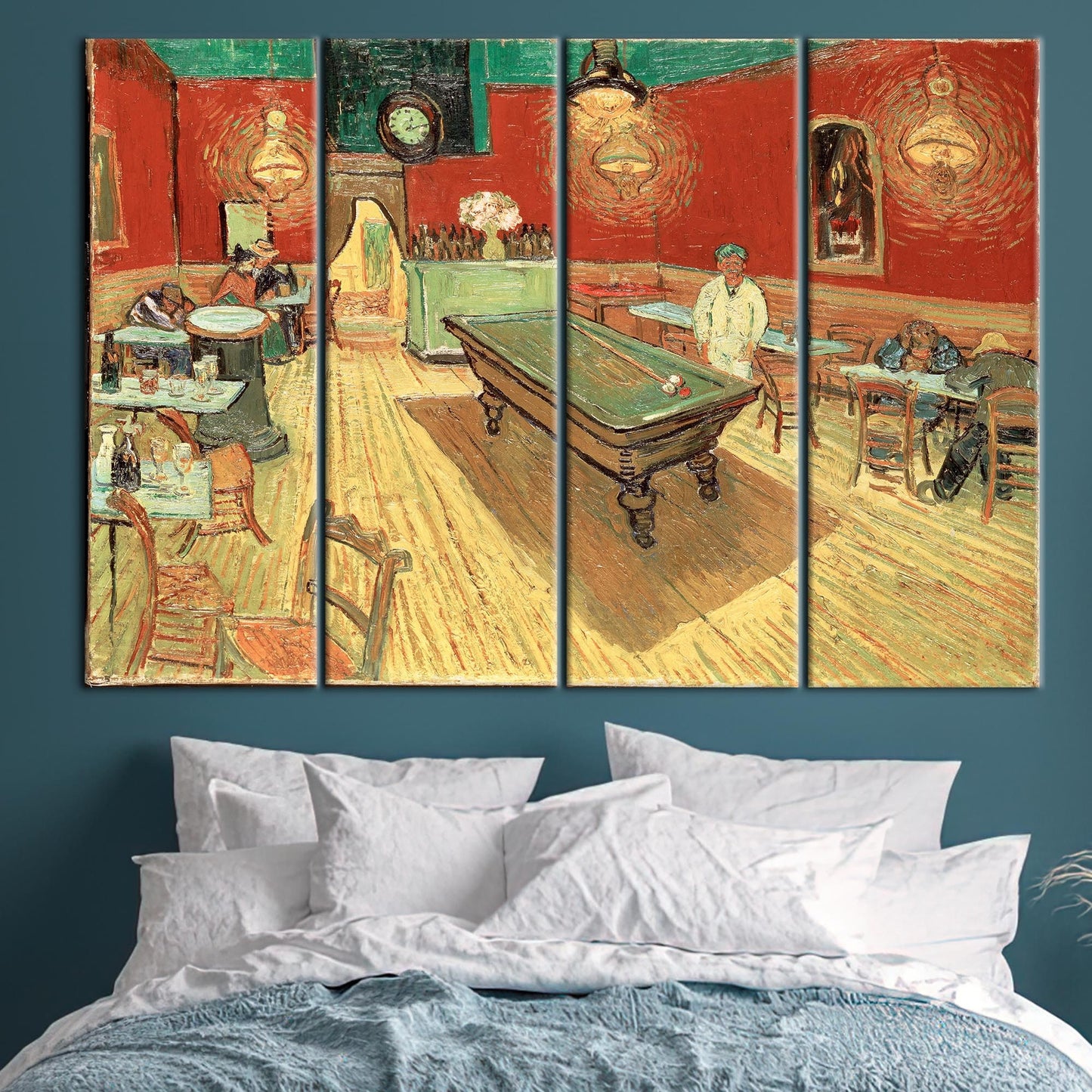 Van Gogh Night Cafe Billiards Canvas Print