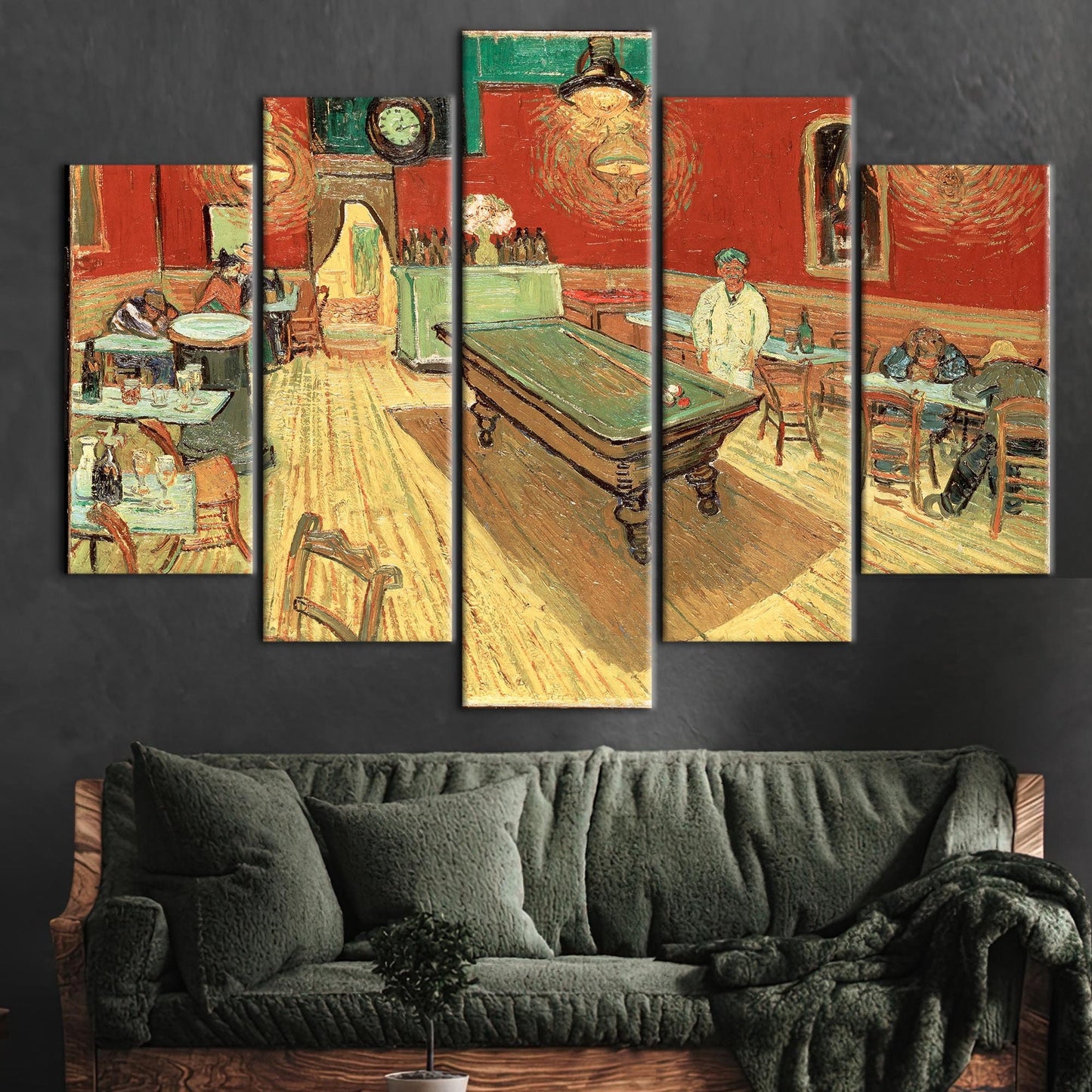 Van Gogh Night Cafe Billiards Canvas Print