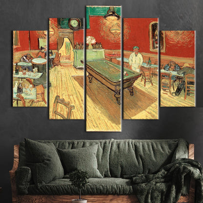 Van Gogh Night Cafe Billiards Canvas Print