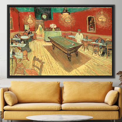 Van Gogh Night Cafe Billiards Canvas Print
