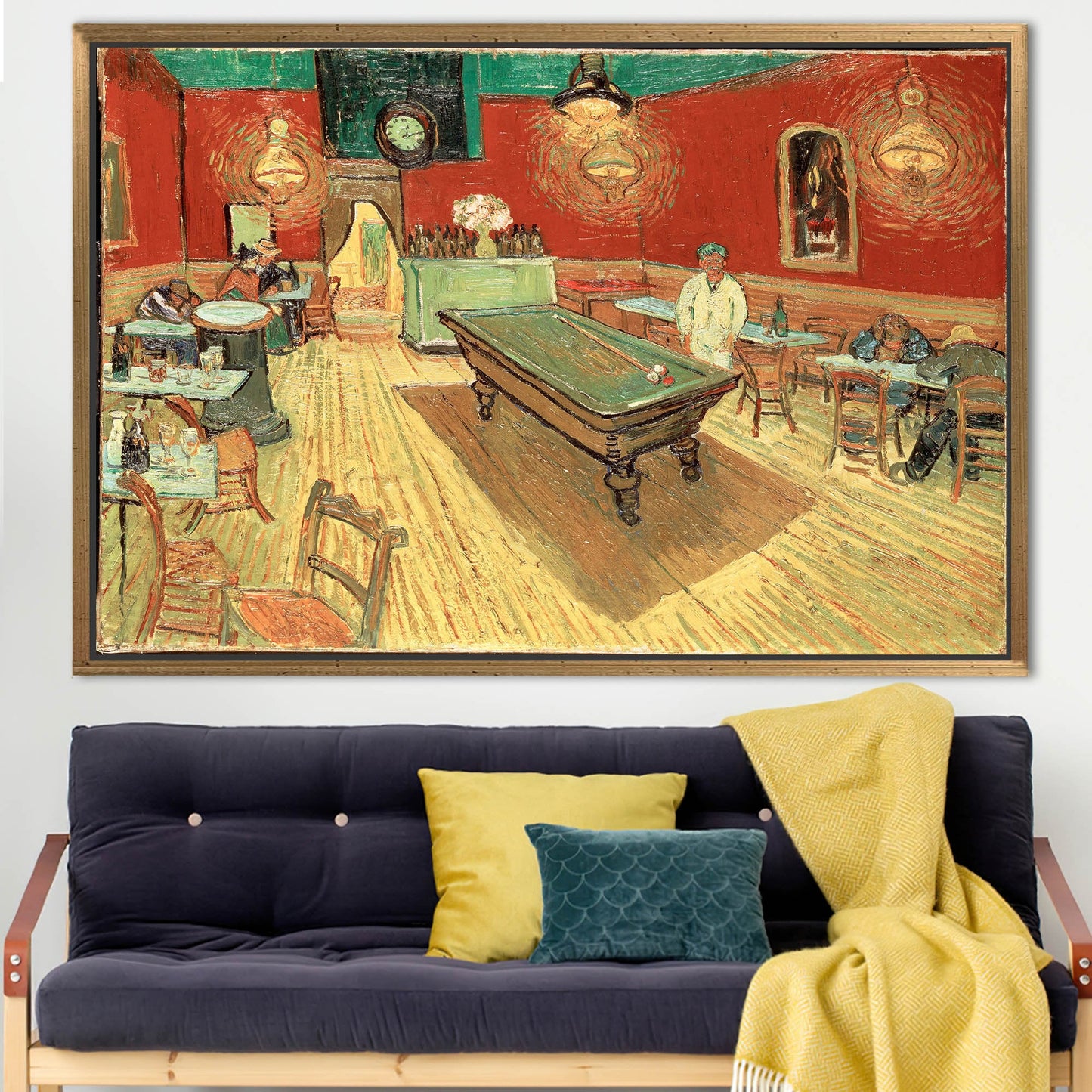 Van Gogh Night Cafe Billiards Canvas Print