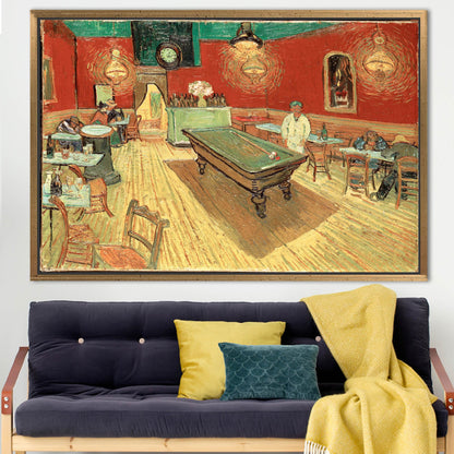 Van Gogh Night Cafe Billiards Canvas Print