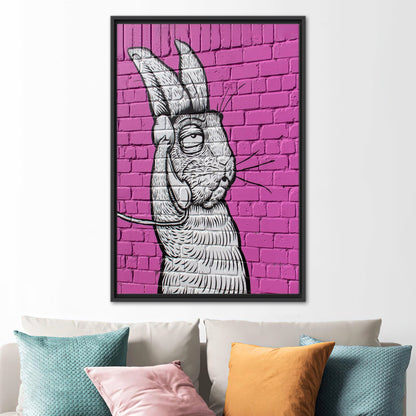 White Rabbit Abstract Hare Canvas Print