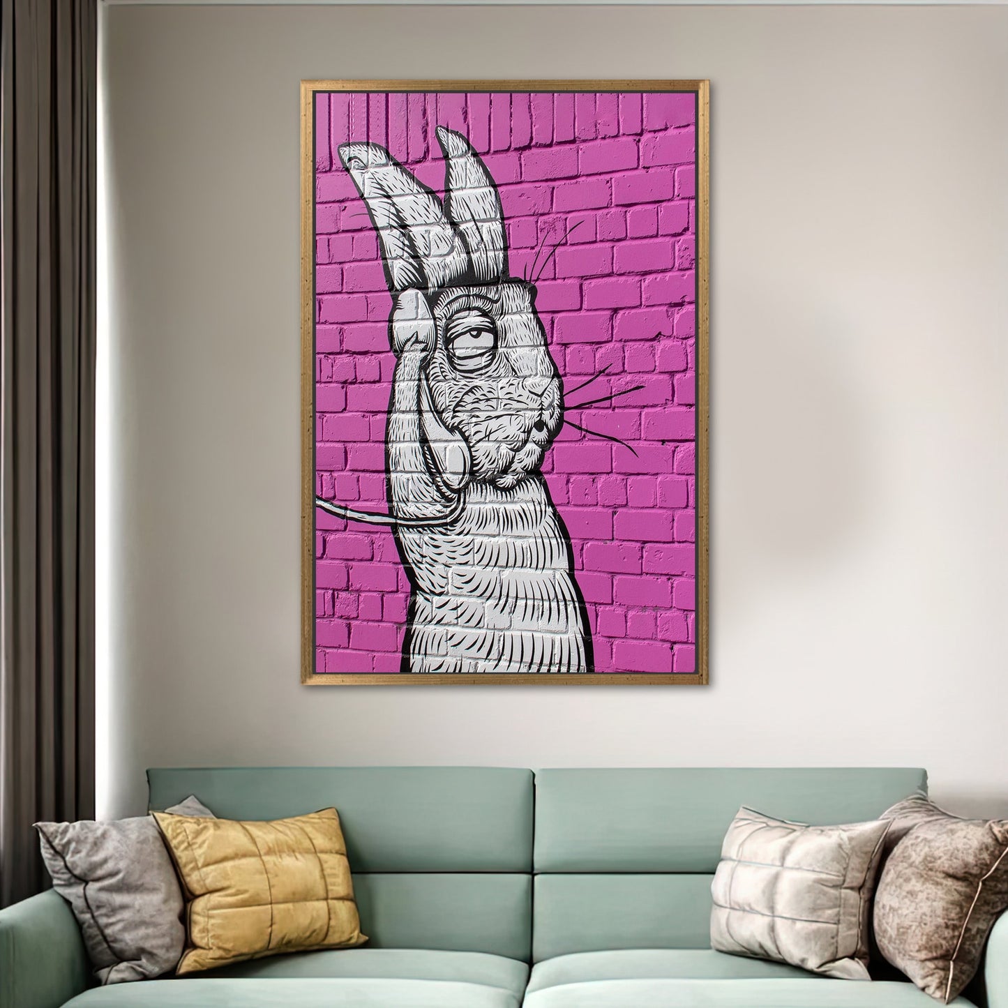 White Rabbit Abstract Hare Canvas Print