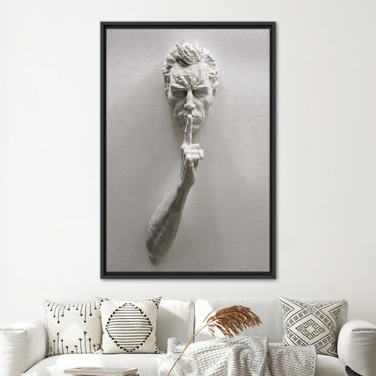 Statue Wall Decor Canvas Print: Male Sculpture Art for Abstract Wall Art