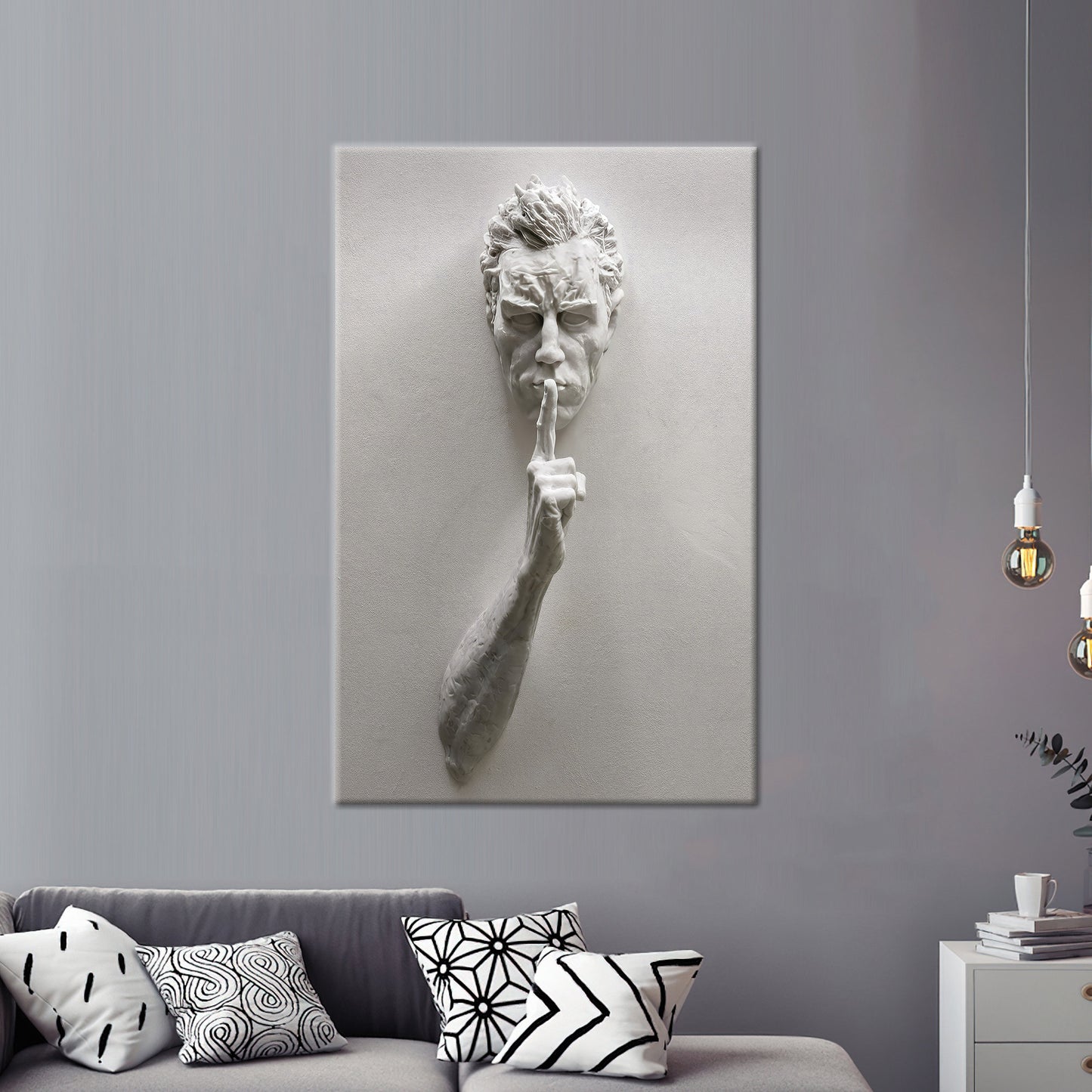 Statue Male Sculpture Abstract Canvas Print