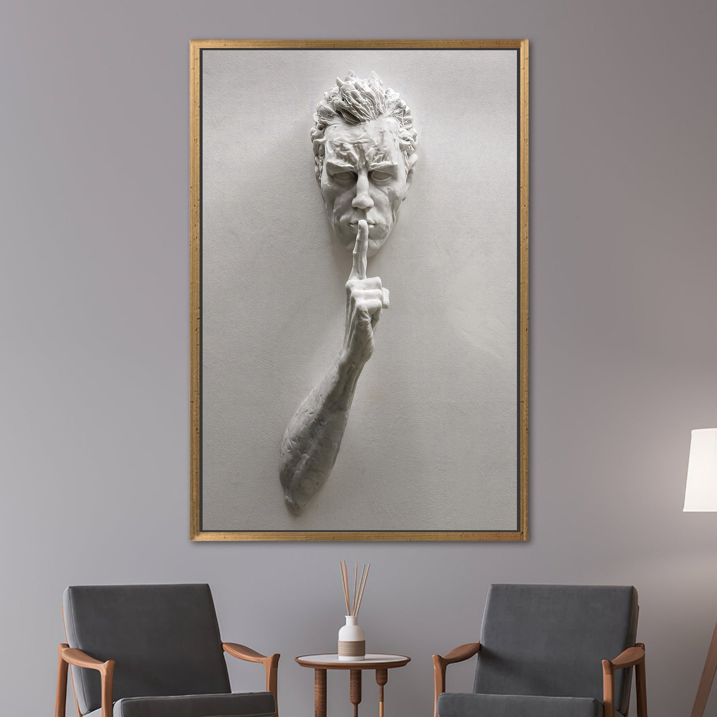 Statue Male Sculpture Abstract Canvas Print