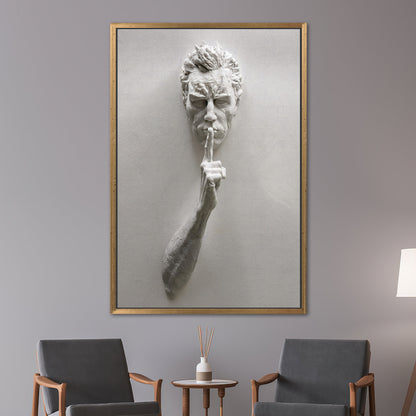 Statue Male Sculpture Abstract Canvas Print