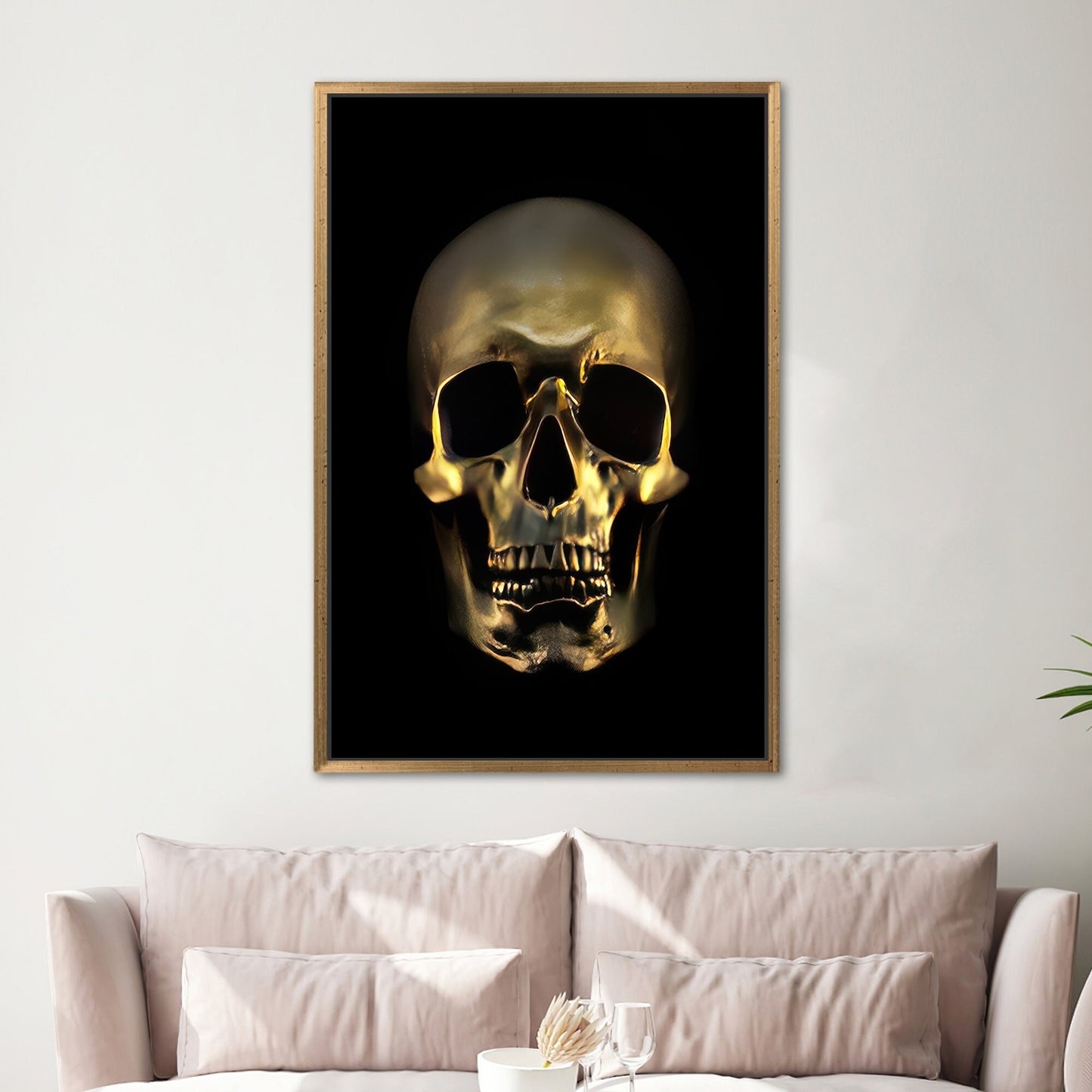 Gold Skull Halloween and Loft Canvas Print