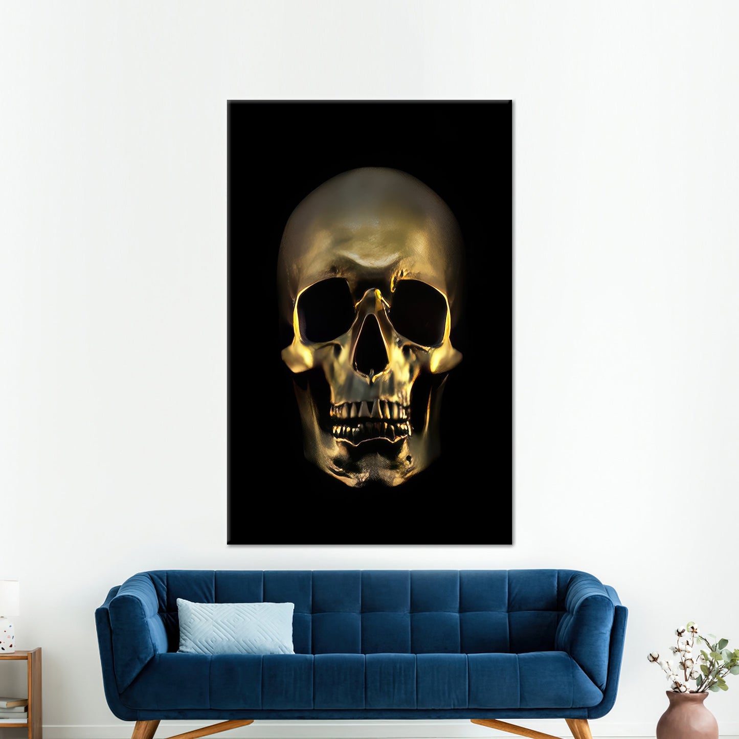 Gold Skull Halloween and Loft Canvas Print