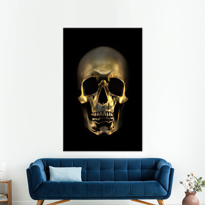 Gold Skull Halloween and Loft Canvas Print