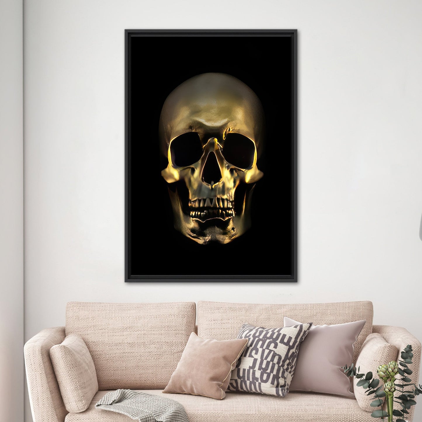 Gold Skull Halloween and Loft Canvas Print
