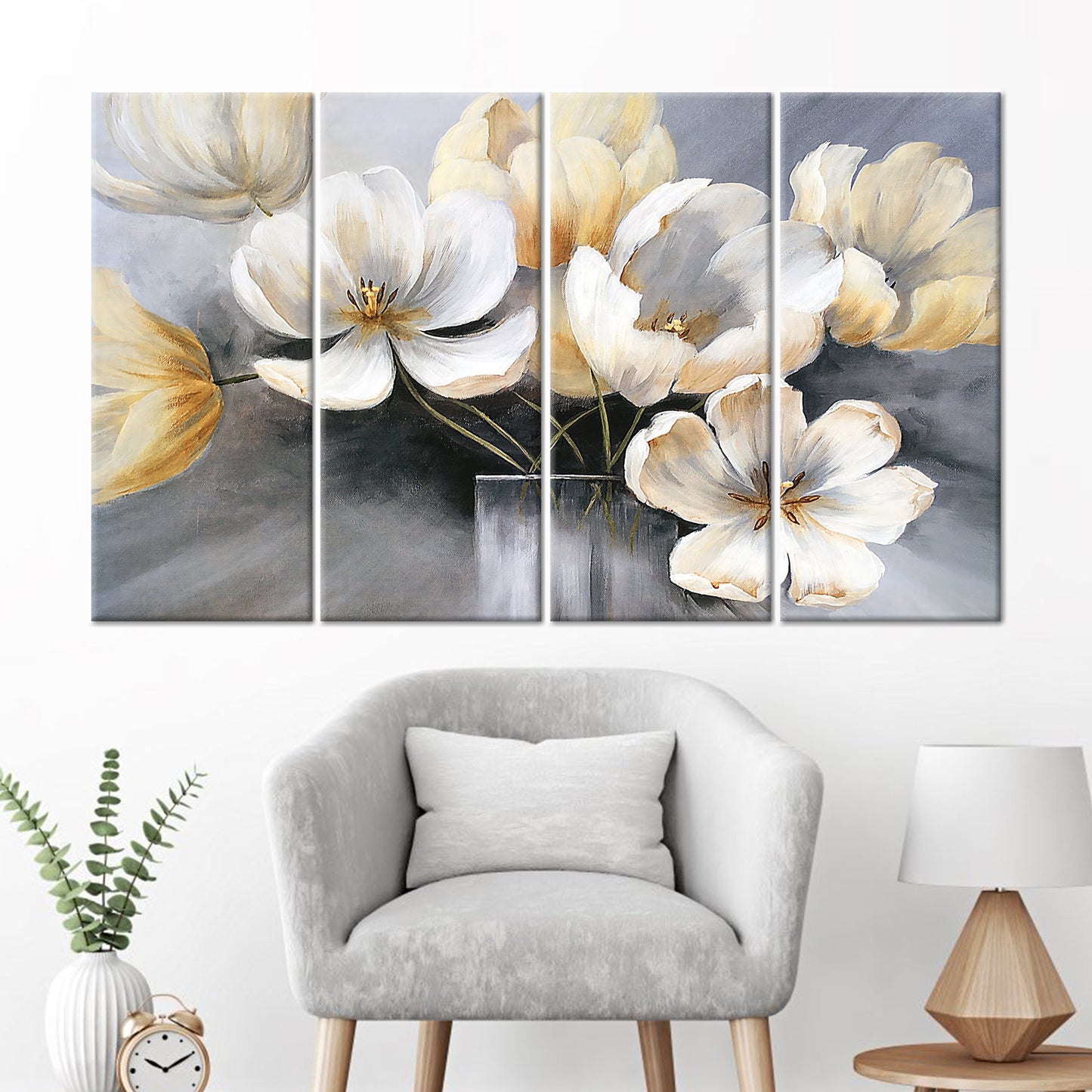 Abstract Flowers Canvas Print - Vibrant Wall Art for Home Decor