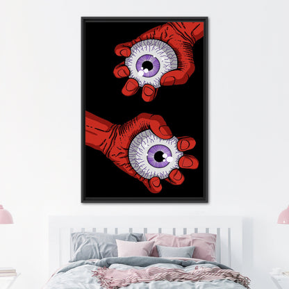 Black and Red Horror Eyes Canvas Print
