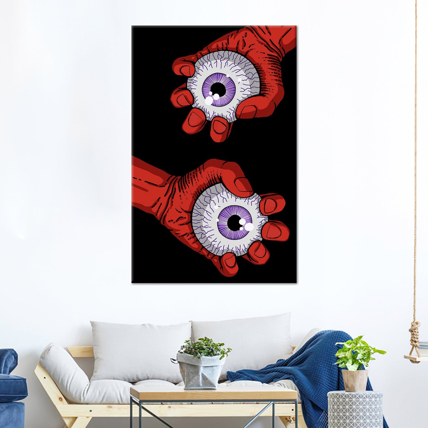 Black and Red Horror Eyes Canvas Print