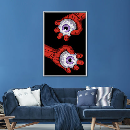 Black and Red Horror Eyes Canvas Print