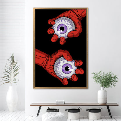 Black and Red Horror Eyes Canvas Print