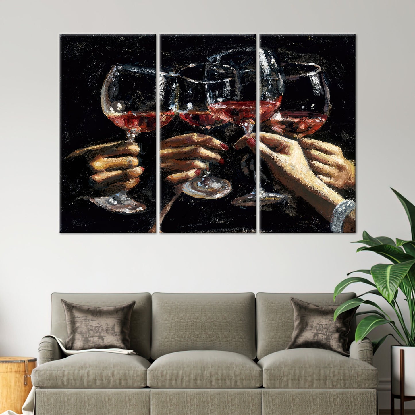 Wine Pub Glasses Cheers Canvas Print