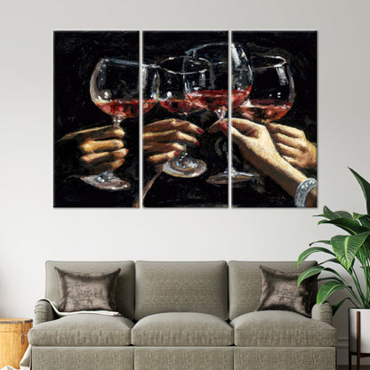 Wine Pub Glasses Cheers Canvas Print