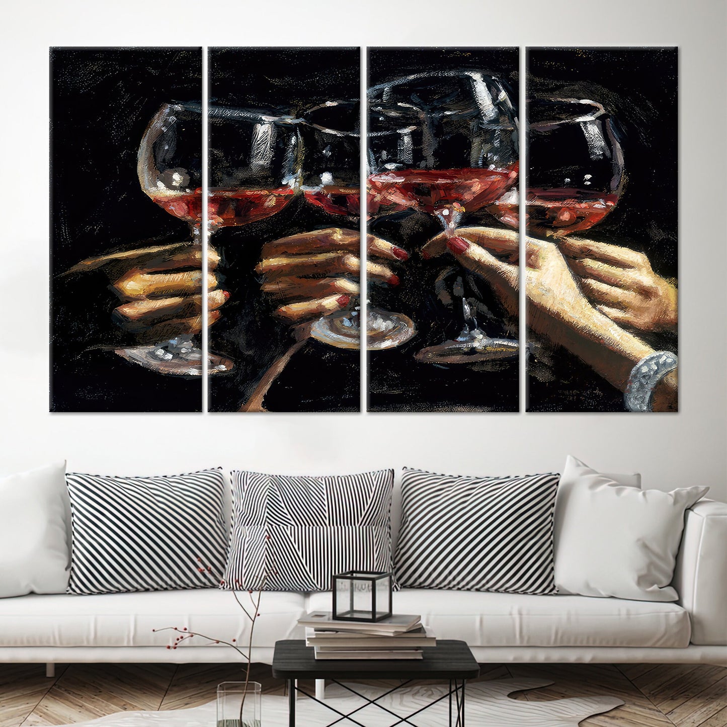 Wine Pub Glasses Cheers Canvas Print