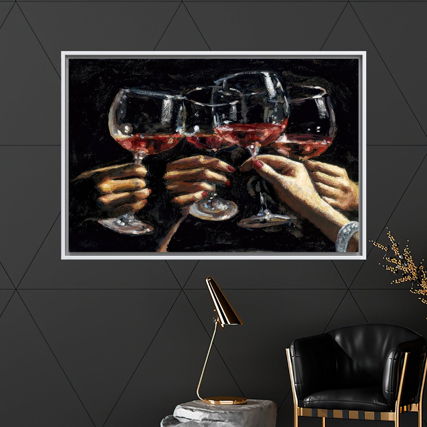 Wine Pub Glasses Cheers Canvas Print
