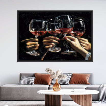 Wine Pub Glasses Cheers Canvas Print
