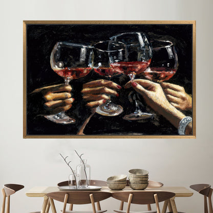 Wine Pub Glasses Cheers Canvas Print